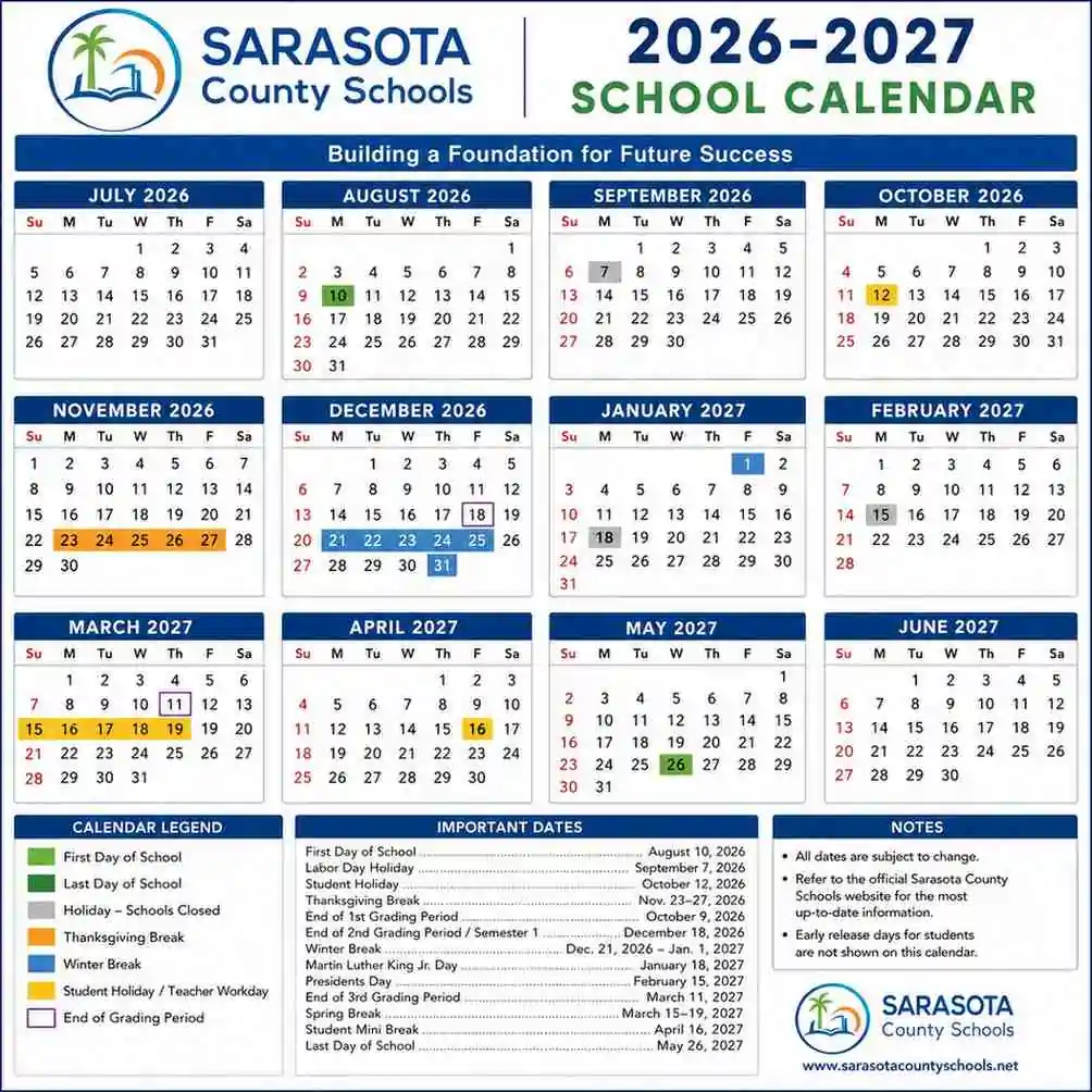 Sarasota County School Calendar