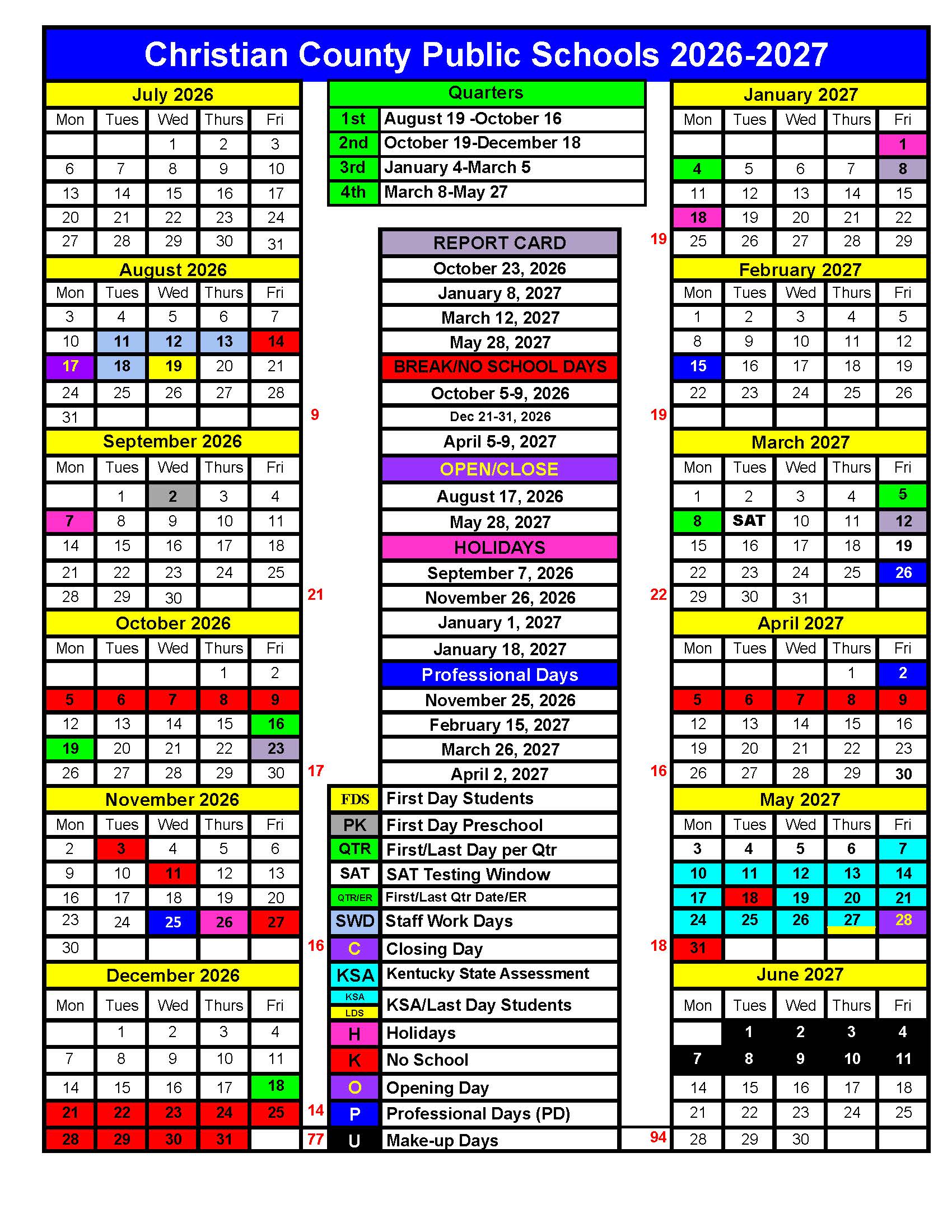 Schoolyearcalendars