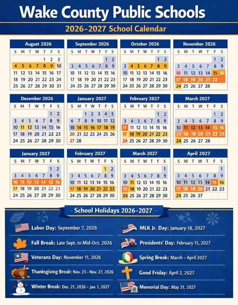 Wake County Public Schools Calendar